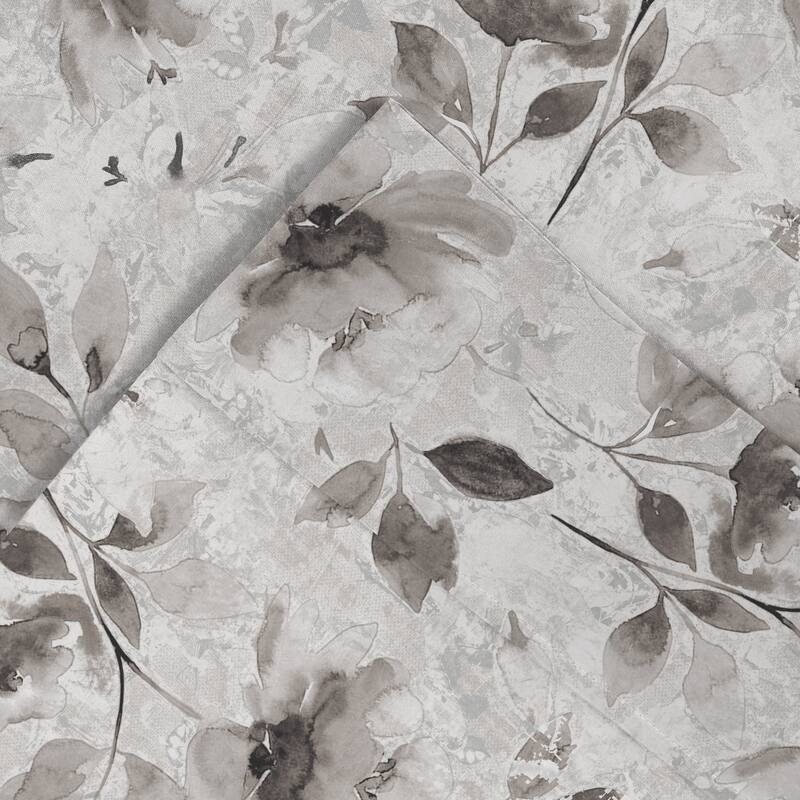 Pointehaven Combed Cotton Crisp Percale Printed 2 pc Pillow Cases - King Pillowcases - Night Garden