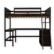 preview thumbnail 43 of 55, Full Size Wooden Loft Bed with Desk and Shelves, Space-Saving Design