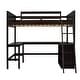 preview thumbnail 23 of 55, Multifunctional Full Size Wooden Loft Bed with Shelves & Desk