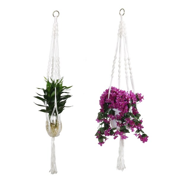 Chennie Macrame Plant Hangers Flower Hanging Basket para Interior al Aire Libre 39 in 