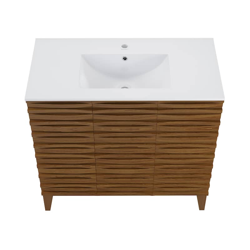 Cascade 36'' Bathroom Vanity In Brown Oak