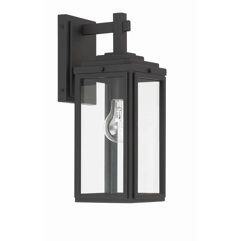 Byron 1 Light Matte Black Outdoor Wall Mount - 5.25"W x 14"H x 6.75"D