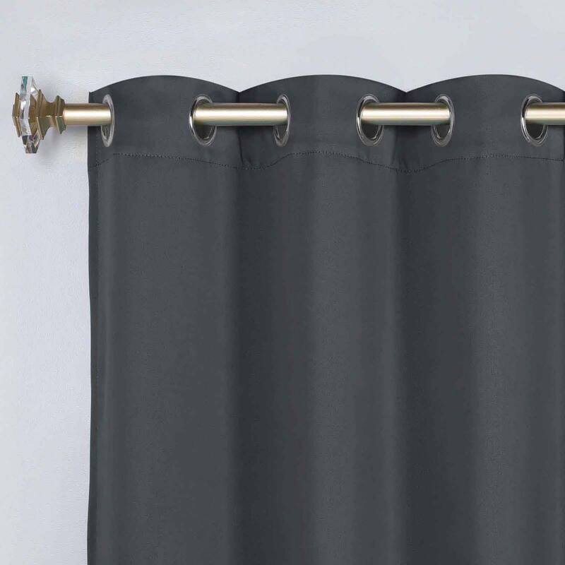 Superior Solid Machine Washable Room Darkening Grommet Blackout Curtains, Set of 2