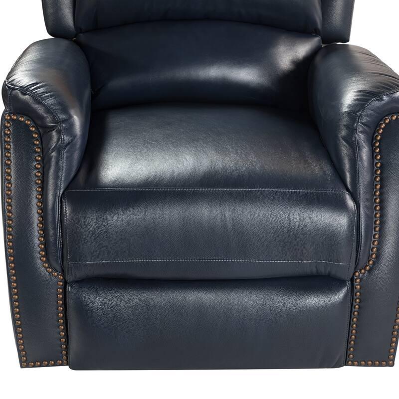 Eliseo Genuine Leather Power Recliner with USB Port and Wingback Design