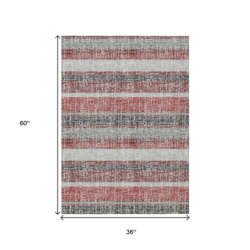 HomeRoots Striped Transitional Rectangle Outdoor Rug