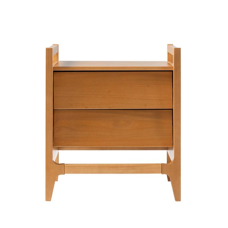Scandi Style Solid Wood Nightstand with Angled Drawer