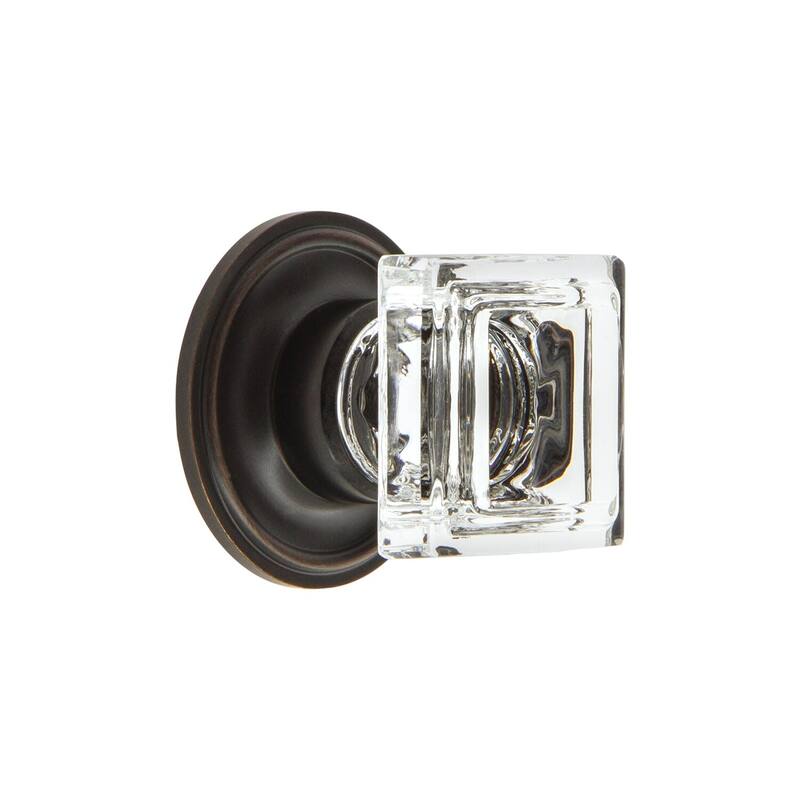 Grandeur CARR-CRYS-KNOB-GEO Carre 1-1/4" Square Crystal Cabinet Knob - Timeless Bronze