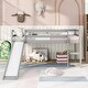 preview thumbnail 7 of 14, Twin Size Wooden Loft Bed with Slide and Ladder Grey