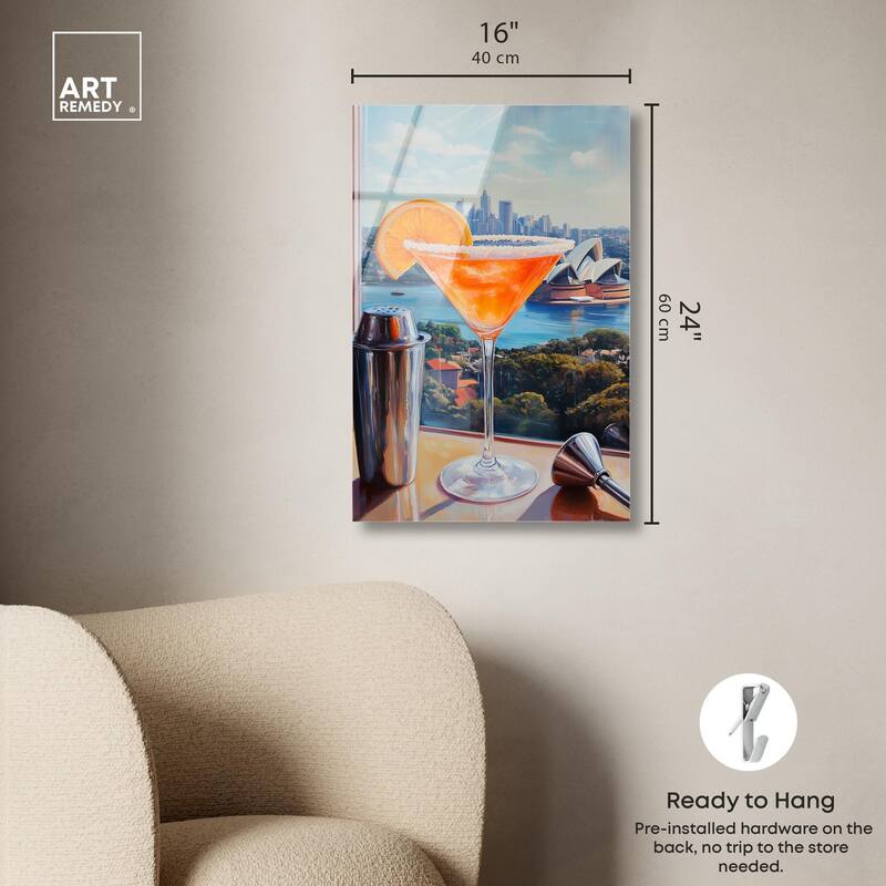 Classy Drink in Australia Acrylic by Art Remedy, Ready to Hang