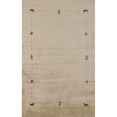 Gabbeh Indian Foyer Rug Handmade Silk Carpet - 2'11"x 4'10"