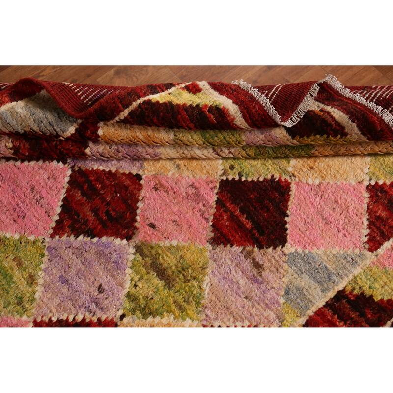 Trellis Geometric Moroccan Rug Living Room Handmade Wool Carpet - 5'3" x 6'6"