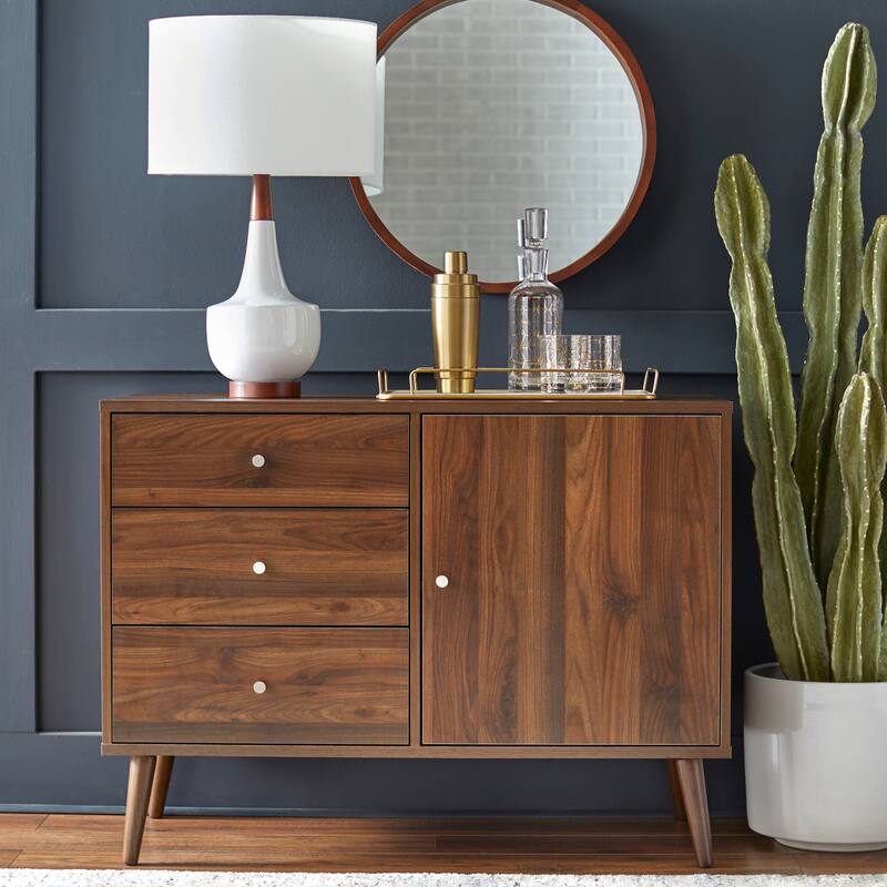 Carson Carrington Horsens 3-Drawer Mid-Century Modern Buffet/Sideboard - Walnut