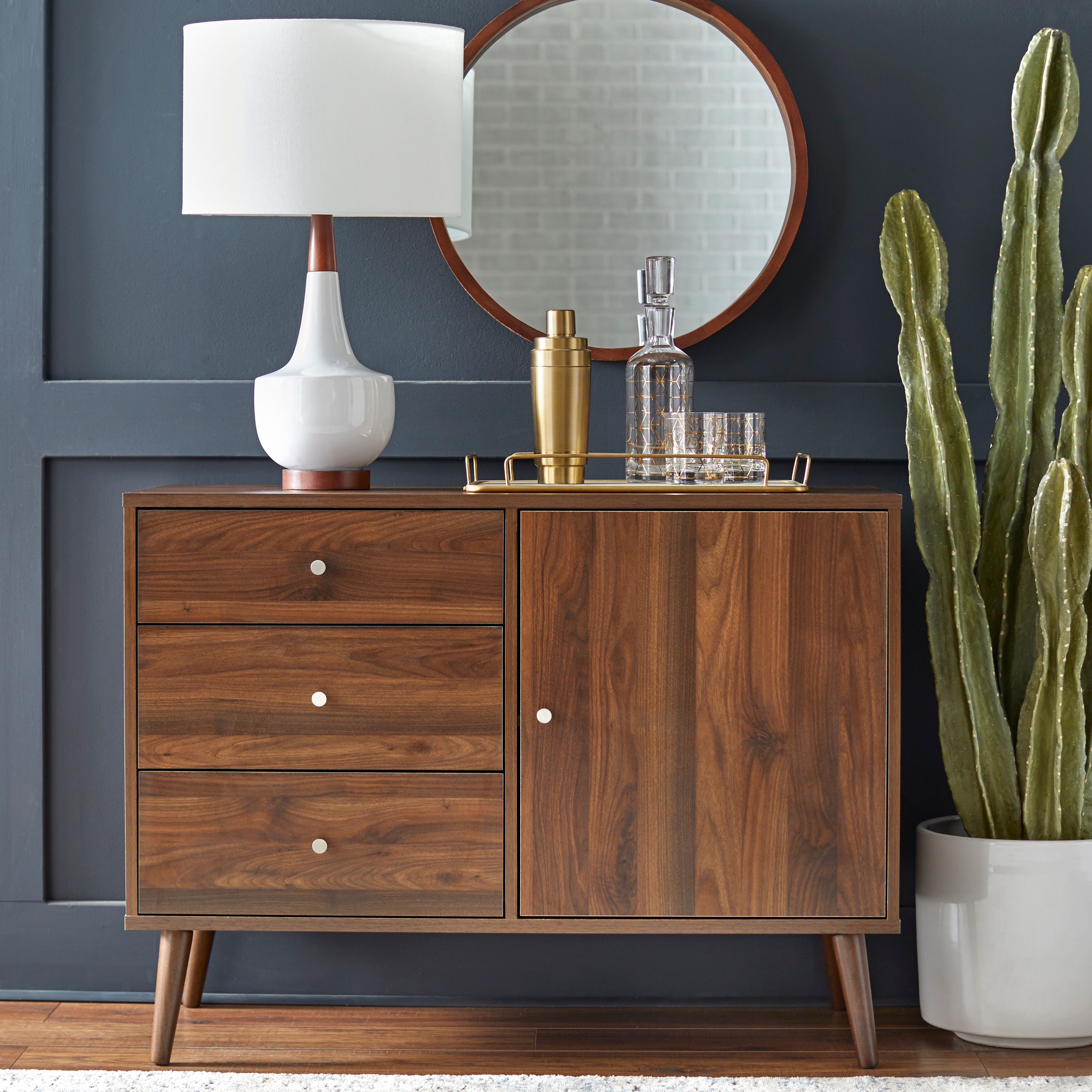 Simple Living Horsens 3-Drawer Mid-Century Modern Buffet/Sideboard