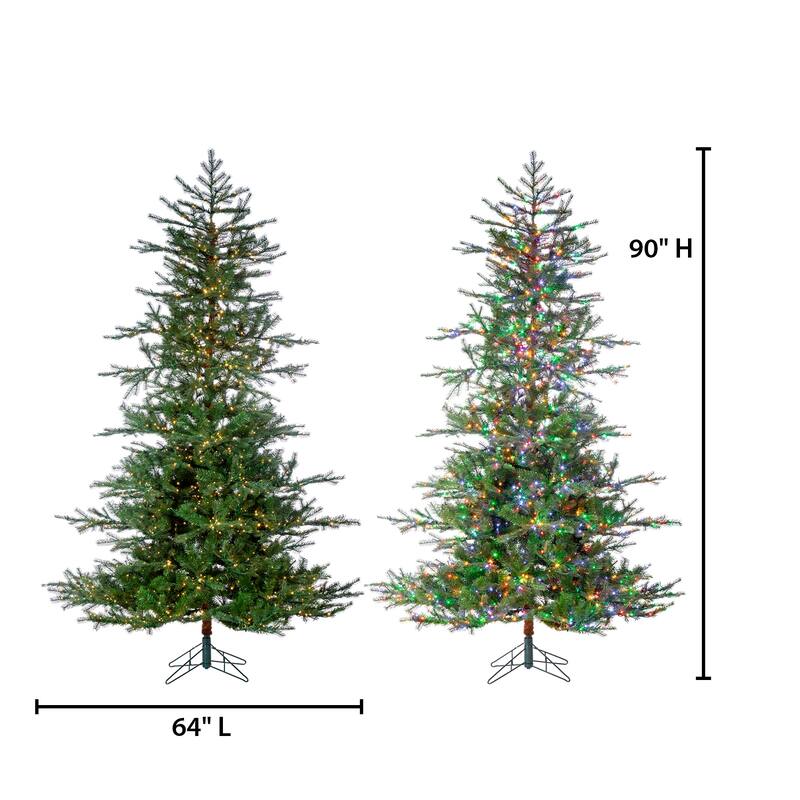 7.5 Foot High Pre Lit Natural Cut Portland Pine with Instant Glow Power Pole Feature - N/A