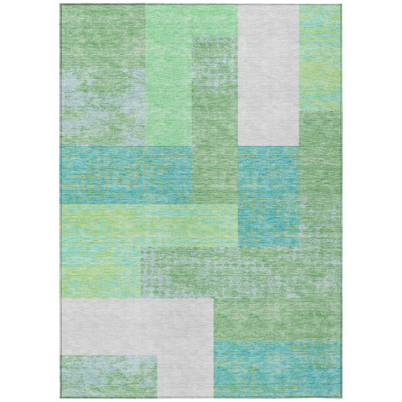 HomeRoots Geometric Transitional Rectangle Outdoor Rug