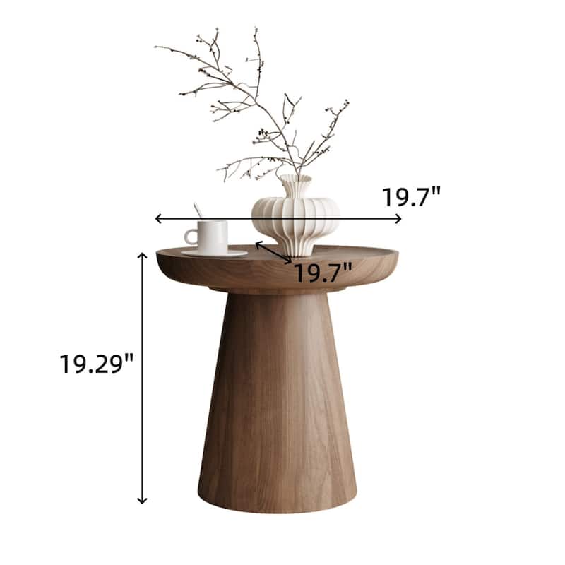 Round Walnut Nesting Coffee Tables | 2-Piece Set & Single Table Options - Modern Stackable Accent Tables