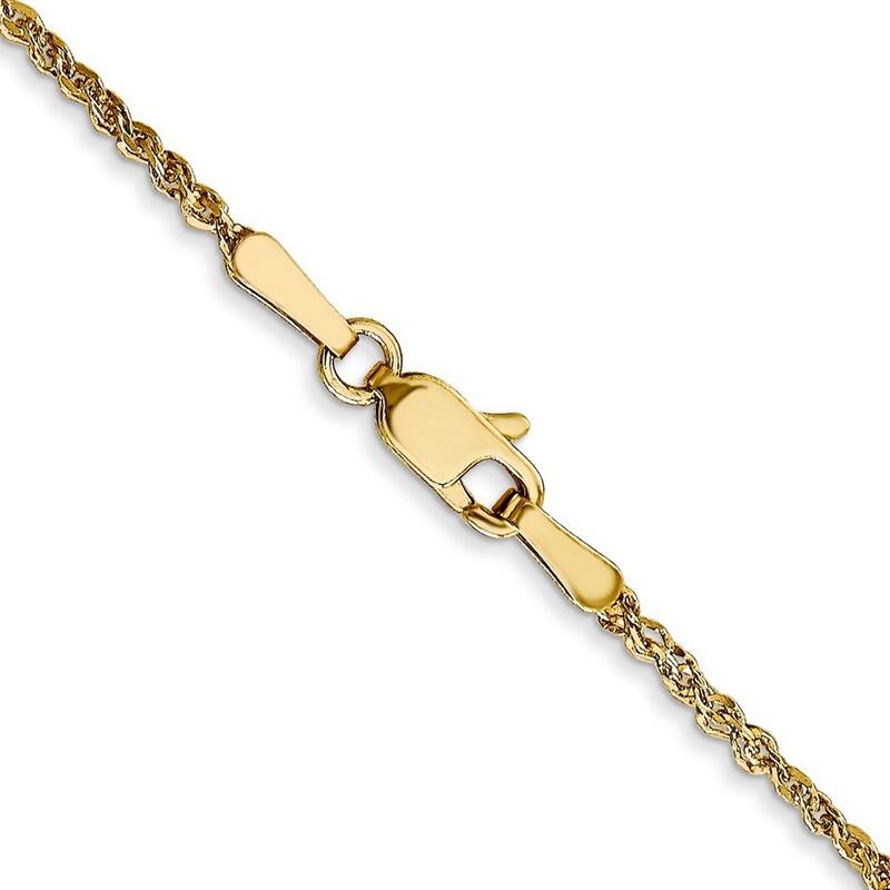 Curata 14k Yellow Gold Solid 1.1mm Ropa Chain Necklace Options: 14 16 18 20 24
