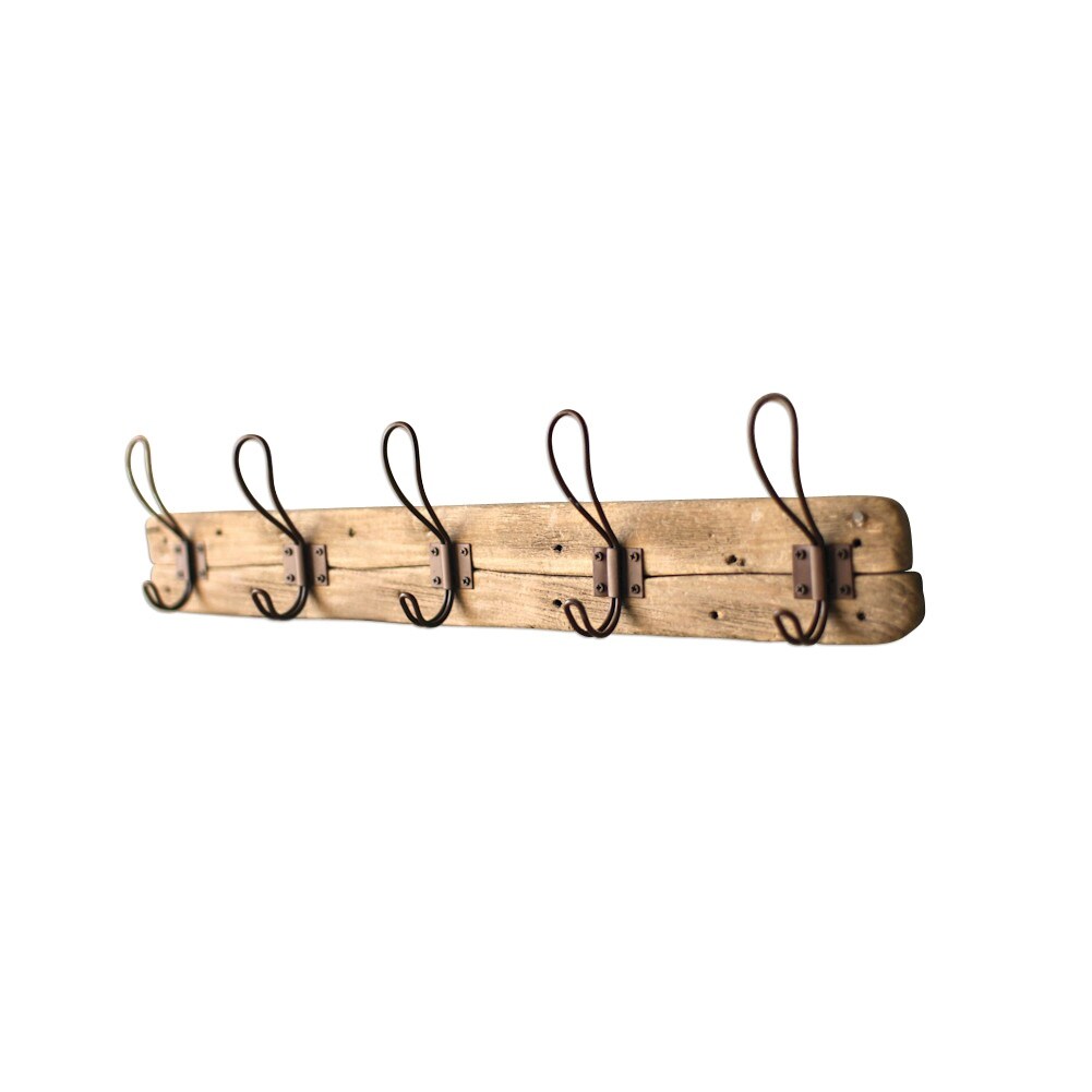Shop Kalalou Rustic 5 Hook Coat Rack Up Cycled Recycled Wood