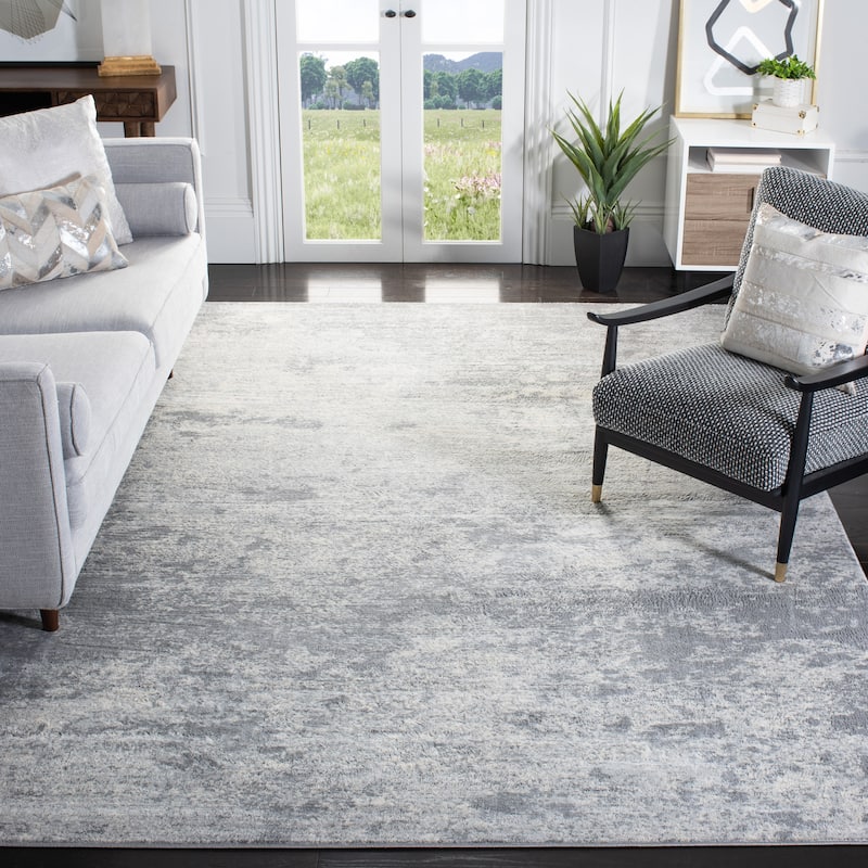 SAFAVIEH Brentwood Malissie Modern Abstract Rug - 9' x 12' - Grey/Ivory