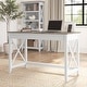 preview thumbnail 13 of 49, Key West 48W Writing Desk by Bush Furniture Shiplap Gray/Pure White