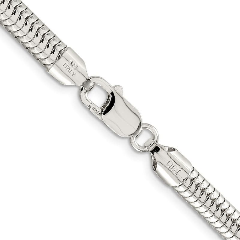 Curata 925 Sterling Silver Polished 6mm Snake Chain Necklace