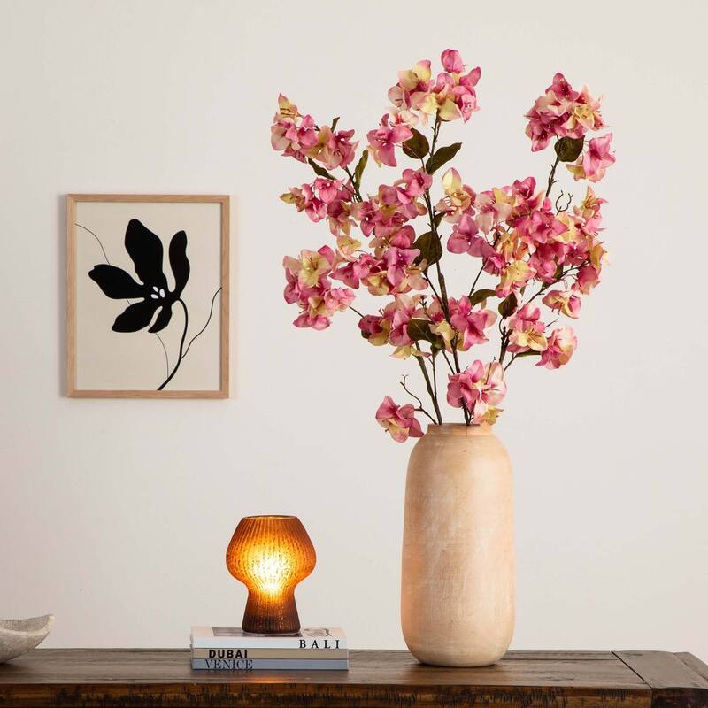 Bougainvillea Floral Stem Sprays - 47" - Pink and Yellow - Set of 3