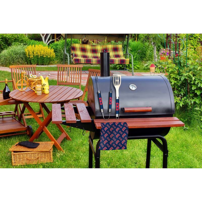 MLB Boston Red Sox 3-Piece BBQ Utensil Set 17.25 6 11 x 18 Inches