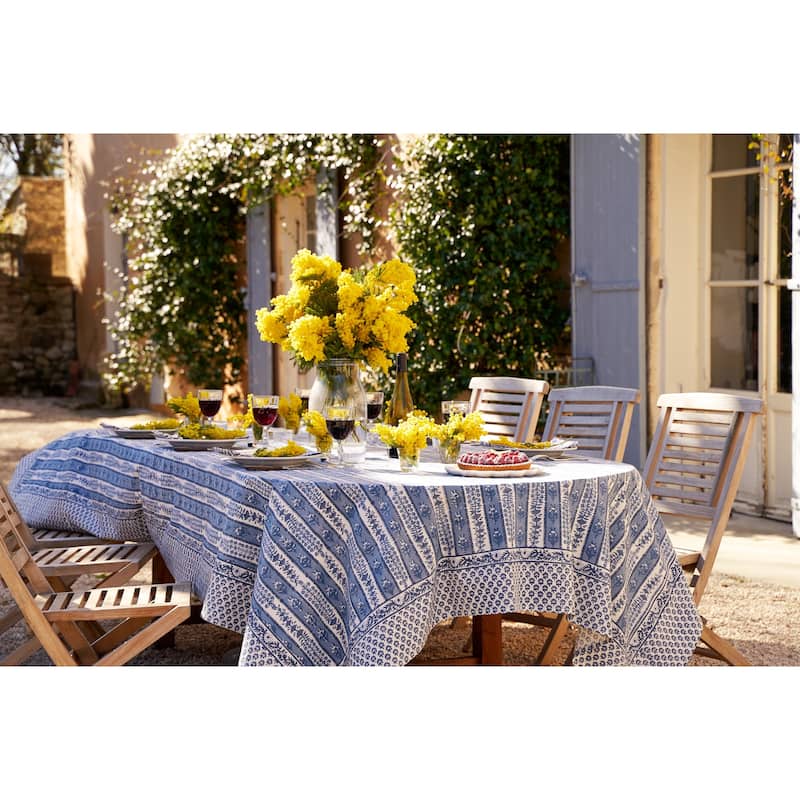 Couleur Nature Provence Avignon Tablecloth - Blue/Marine - 71" x 106" - 71" x 106"