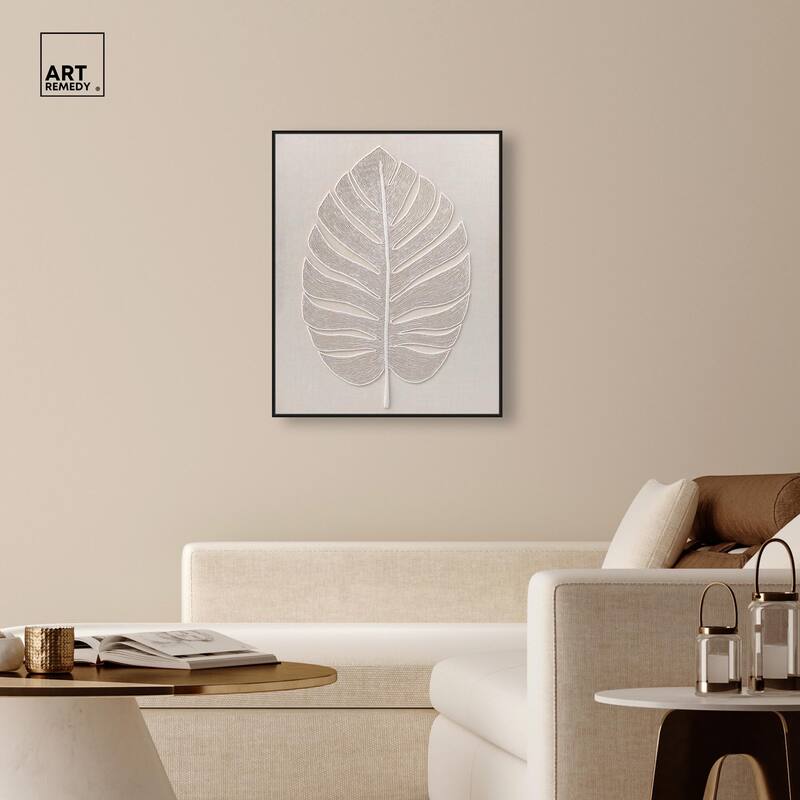 Linen Leaf I Canvas by Art Remedy