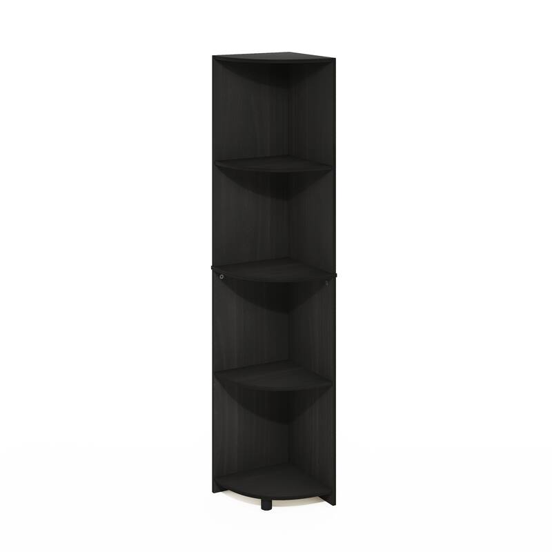 57.13 in. Tall Espresso Wood 4-Shelf Bookcase