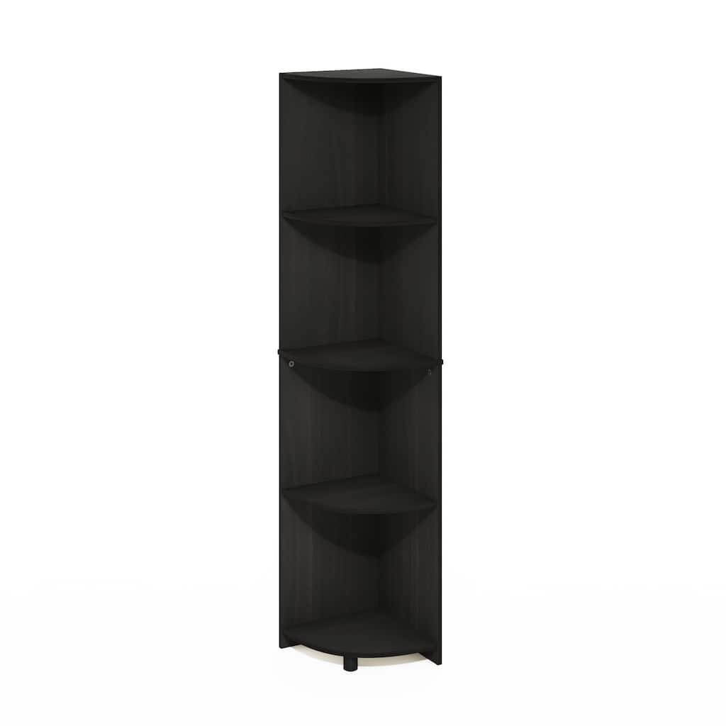 57.13 in. Tall Espresso Wood 4-Shelf Bookcase