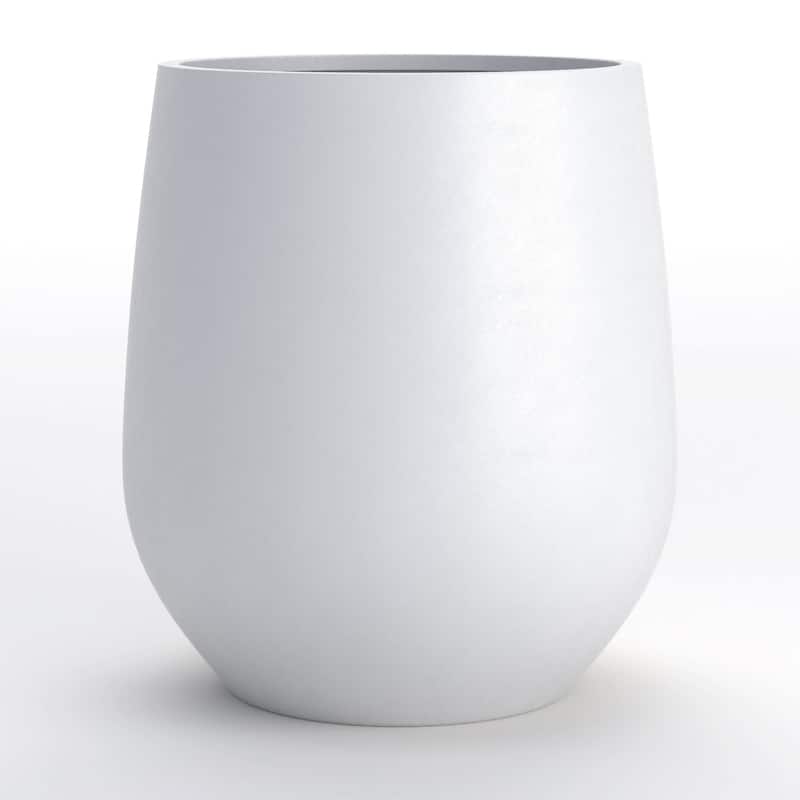 DTY Signature Mount Wilson 1-Piece Fiberstone Tapered Planter for Indoor/Outdoor, Black