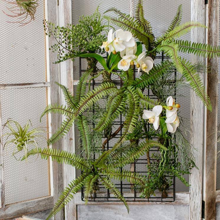 RusticReach Artificial Plant Metal Frame Wall Décor