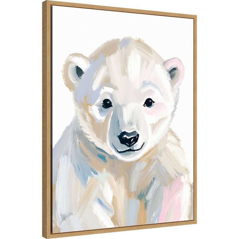 Polar Bear Cub by Ohkimiko Framed Canvas Wall Art