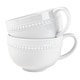 preview thumbnail 1 of 5, Everyday White Set of 2 Beaded Coupe Mug, 18 Oz