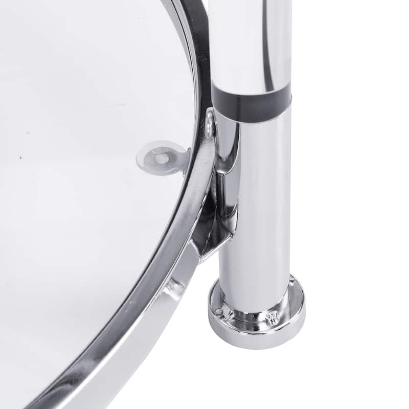 Contemporary End Table with Tempered Glass Top