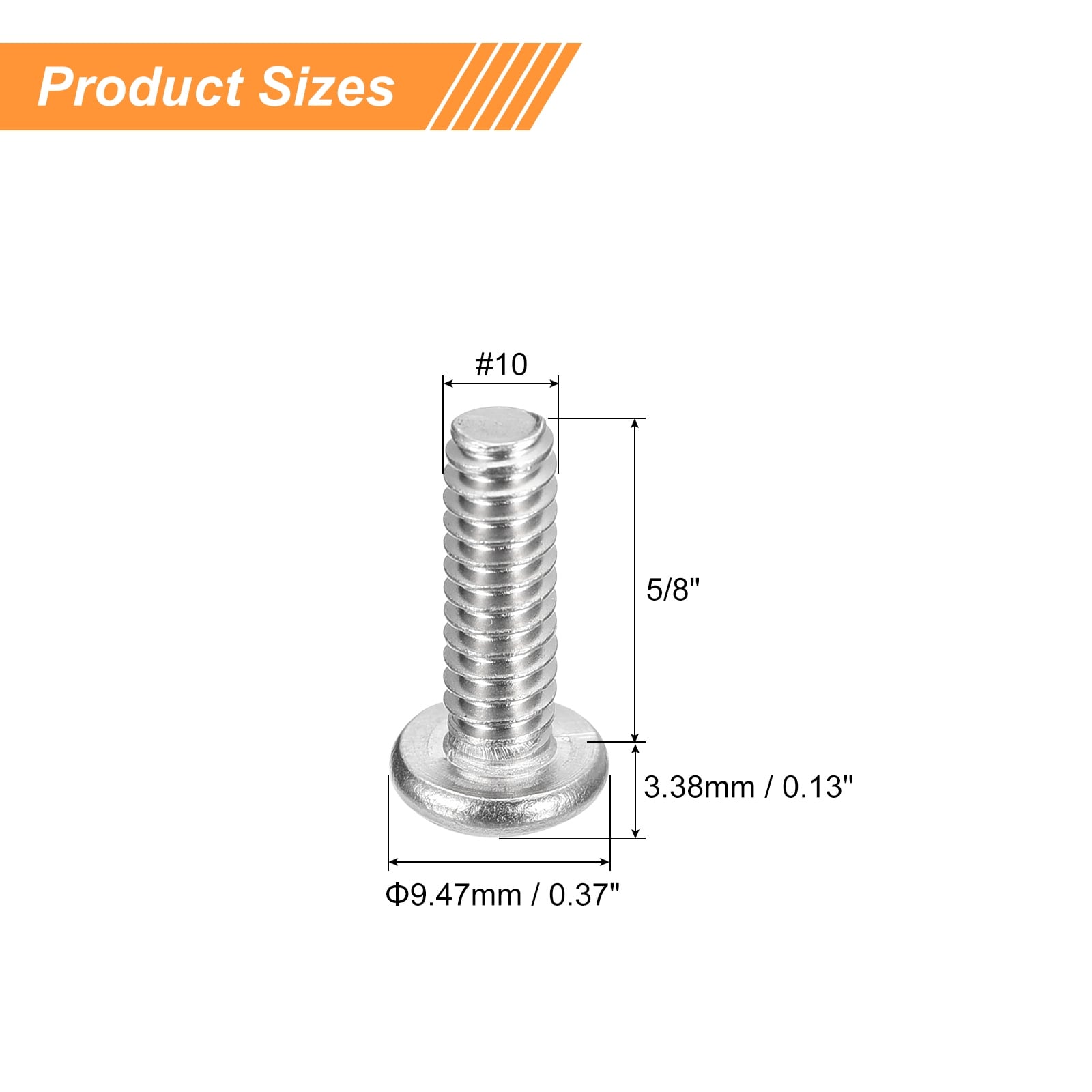 Pan Head Machine Screws, Stainless Steel Screw, Phillips Drive, Fully Threaded