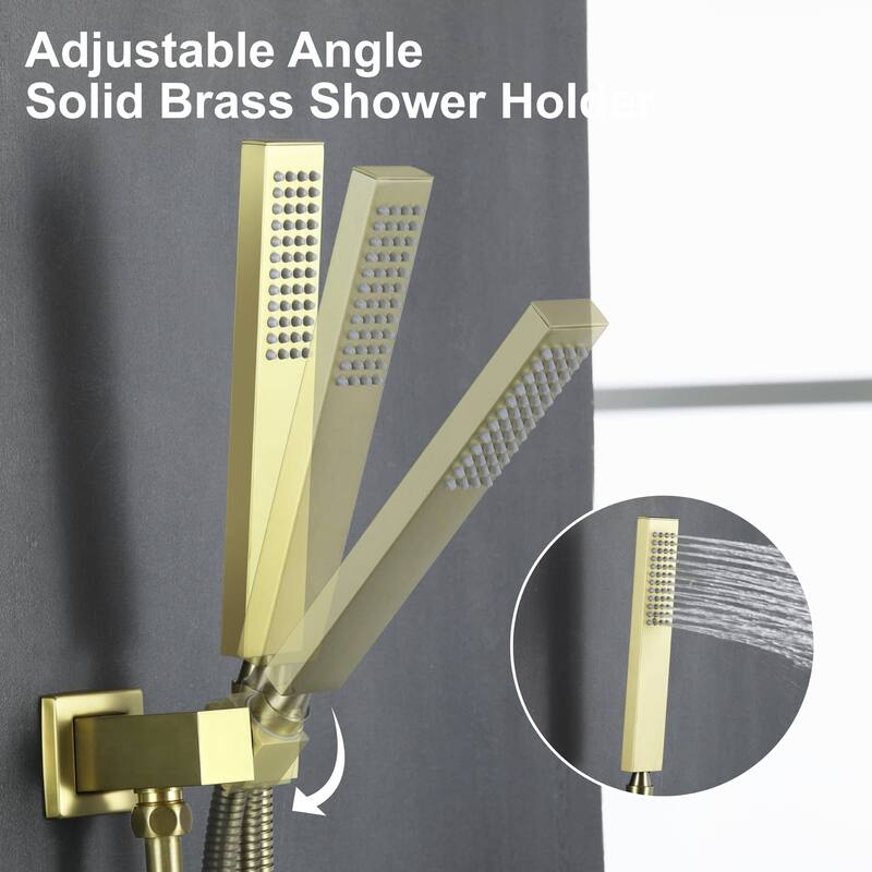 Wall Mount Tub Shower Faucet Set With Hand Shower Complete Shower System With Tub Spout With Pressure Balance Valve
