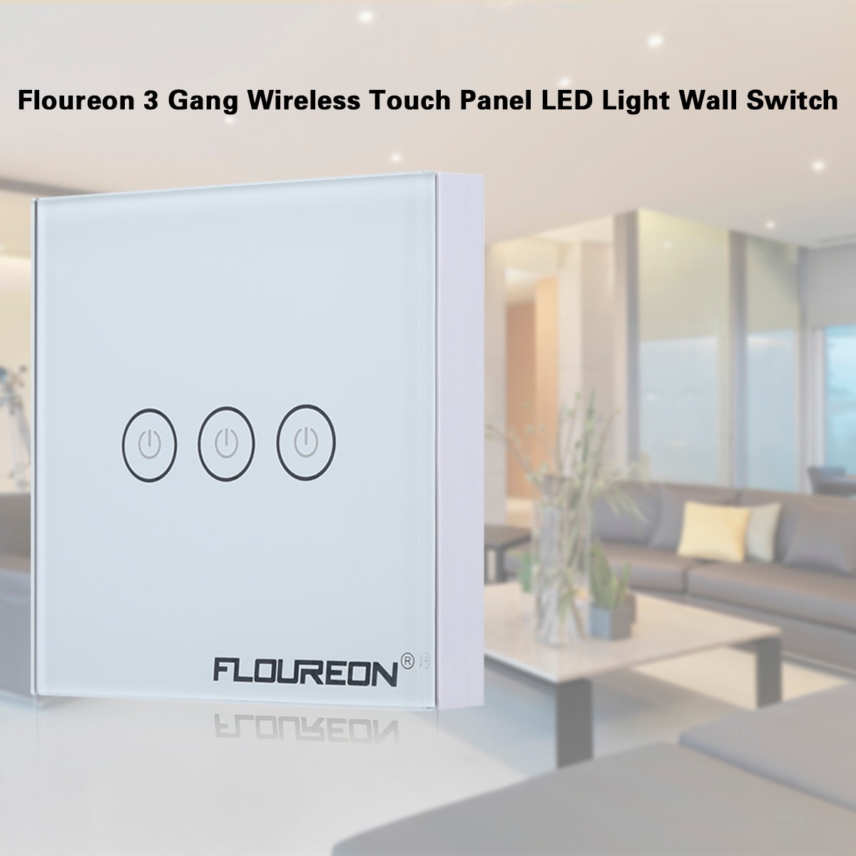 Floureon 3 Gang 1 Way Wireless RF Remote Control Light Switch