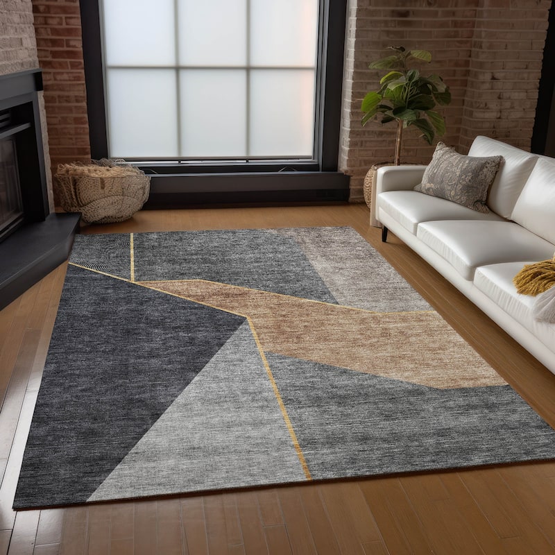 Machine Washable Indoor/ Outdoor Chantille Geo Modern Rug