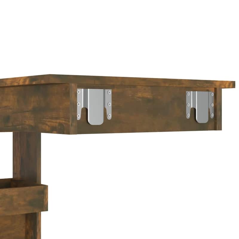 vidaXL Wall Bar Table Kitchen Bar Dining Table Computer Desk Engineered Wood - 40.2" x 17.7" x 40.7"