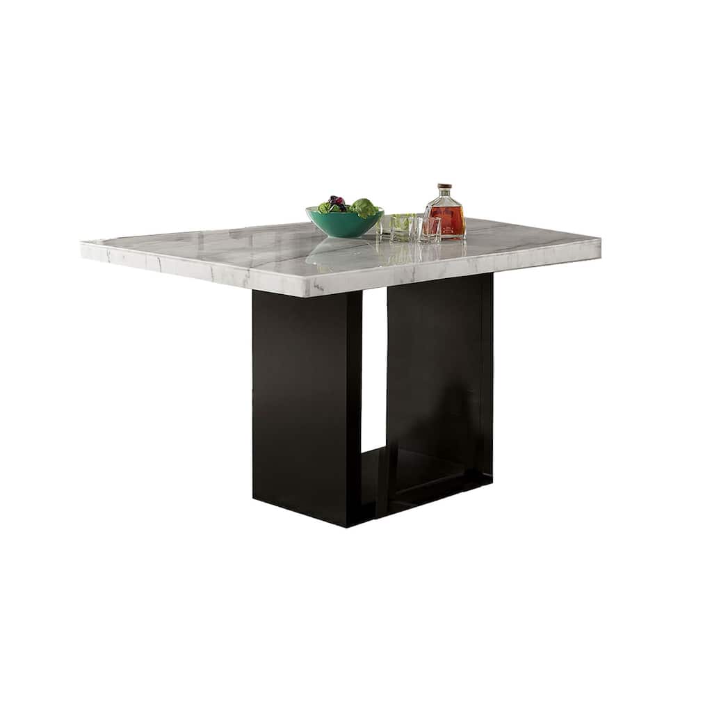 Genuine Marble Counter Height Dining Table in White