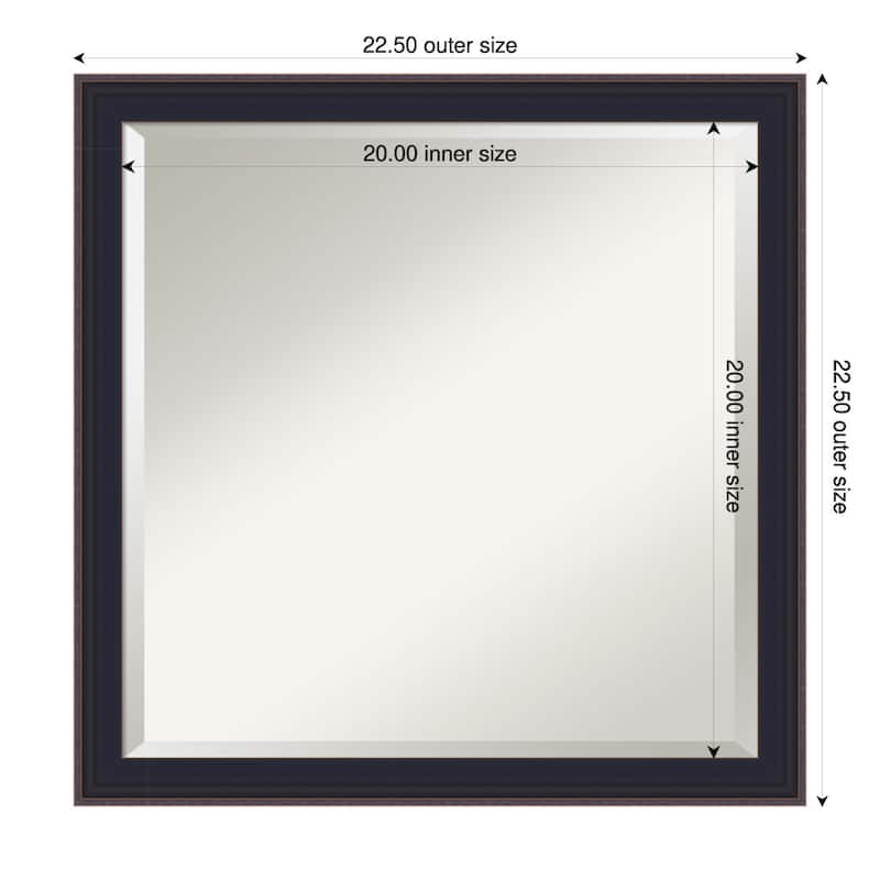 Havana Black Bronze Beveled Framed Bathroom Vanity Wall Mirror - Havana Black Bronze - 23 x 23 in