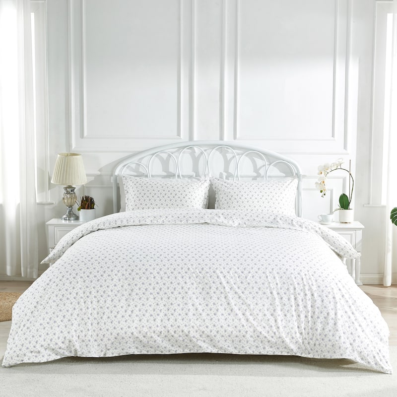 Bedford Percale Cotton La Fleur Purple Duvet Set