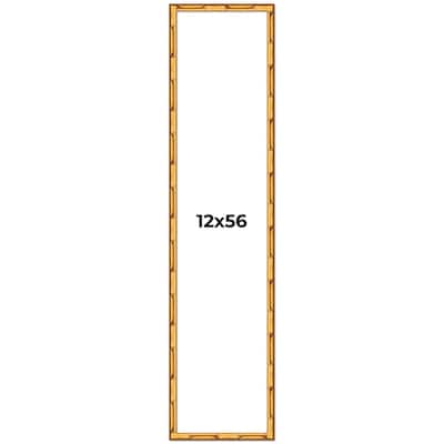 12x56 Frame Gold Bamboo Solid Wood Picture Frame | 1 Inch Moulding