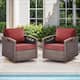 Option Brwon Wicker Grey Cushion