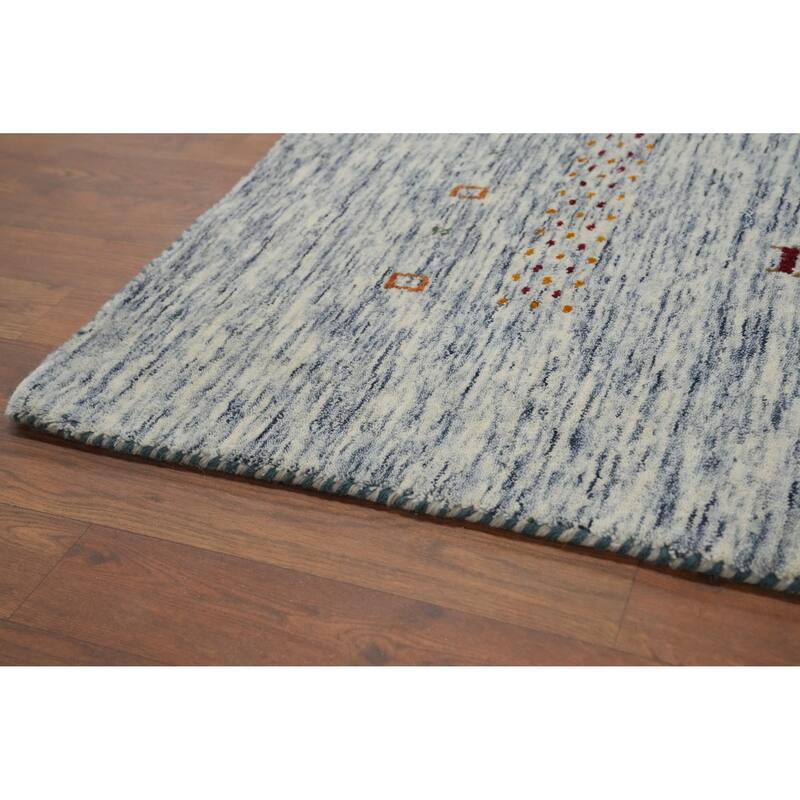 Hand Knotted Oriental 100% Wool Carpet Tribal Animal Pictorial Beige & Ivories Gabbeh Area Rug - 10' 0'' X 9' 8''
