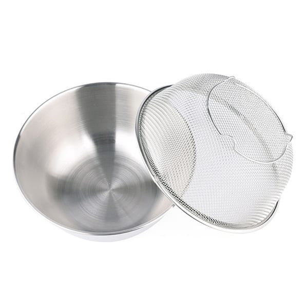 Stainless Steel Drain Mesh Basket Strainer Bowl Fruit Rice Sieve