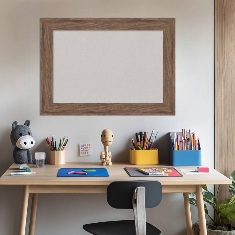 Pia Medium Brown Framed Cork Board - Bulletin Board, Organization Board, Pin Board