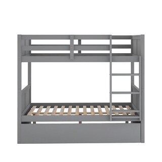 Full over Full Bunk Bed with Trundle & Safety Rails